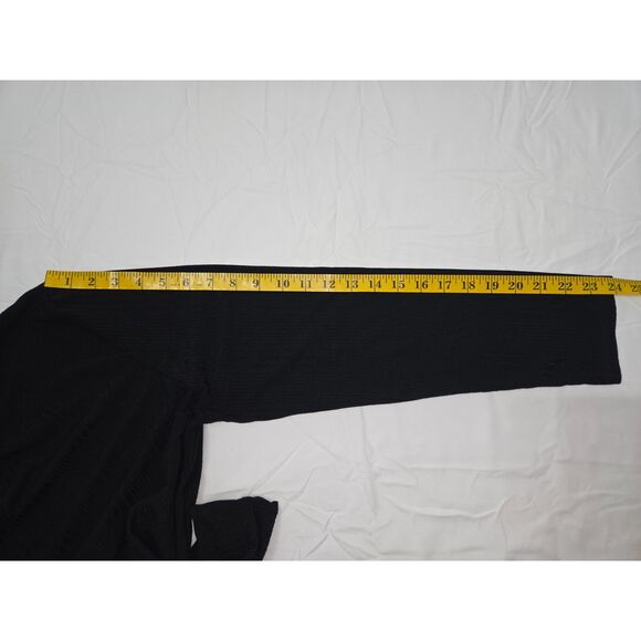 INC Tie Knot Keyhole Blouse Women XL Black Long Sleeve - Picture 6 of 7